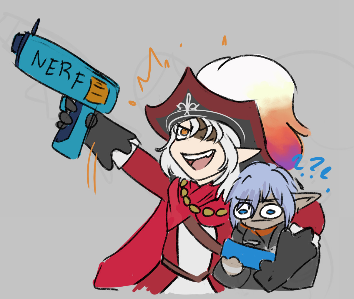 Amon and Howler with Nerf Guns by Dogi Crimson
