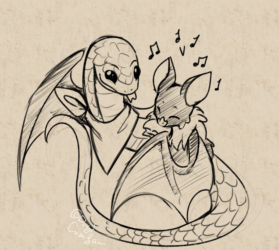 Cadu and Pipsqueak Enjoying a Snack by Dogi Crimson