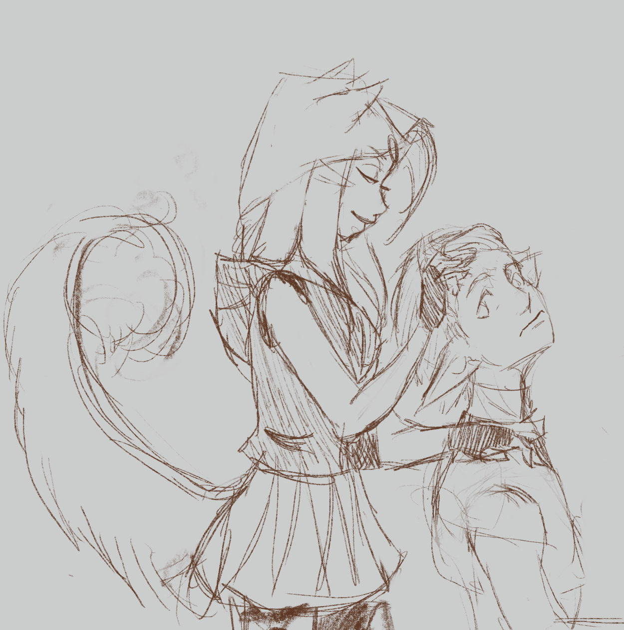 Kogy Fixing Amon's Hair by Kogoeru